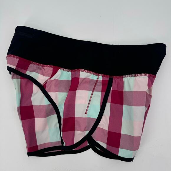 Lululemon Multicolor Run Speed Short 2-Way Stretch Womens Size 6 Check Pattern - Picture 12 of 12